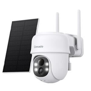 Cinnado 2K Wireless Outdoor Security Camera – Solar Powered 360° Night Vision